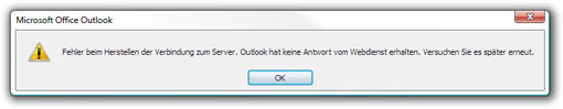 Fehler beim Herstellen der Verbindung zum Server.